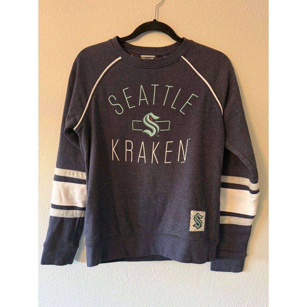 NHL Seattle Kraken Women's Heather Blue Pullover Sweatshirt Size S